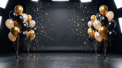 Gold and Black Studio Balloon Background
