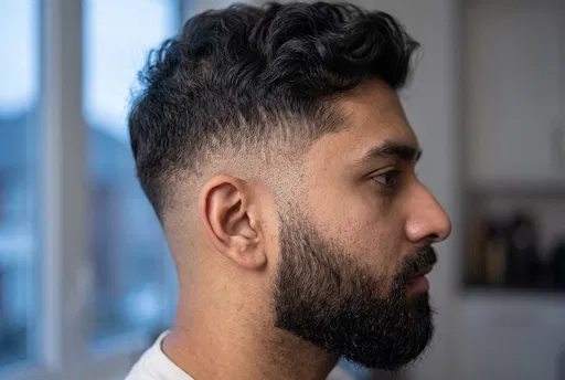 Profile of Man with Low Fade Haircut