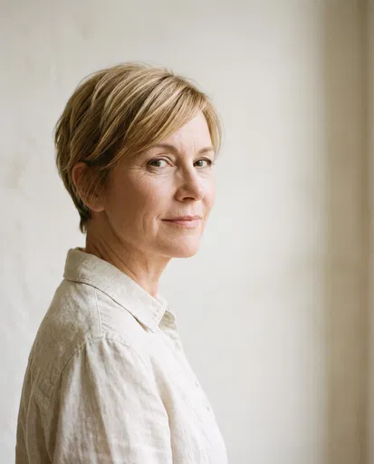 Mature Woman With Short Blonde Hair