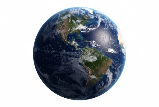 Planet Earth Globe on White Background