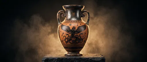 Ancient Greek Amphora With Mythological Monster