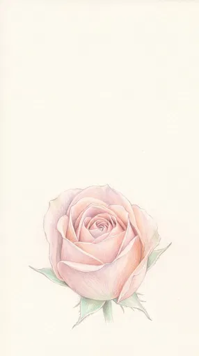 Pastel Colored Pencil Rose Illustration