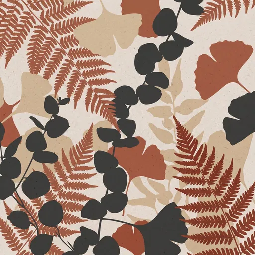 Minimal Autumn Botanical Silhouette Wallpaper