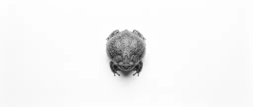 Overhead Monochrome Rain Frog on White