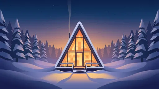 Cozy A-Frame Cabin in Snowy Forest