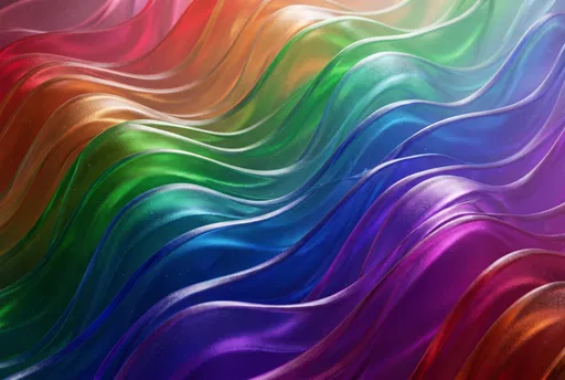 Abstract Rainbow Frosted Glass Waves