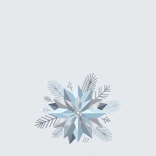Geometric Blue Poinsettia Holiday Illustration