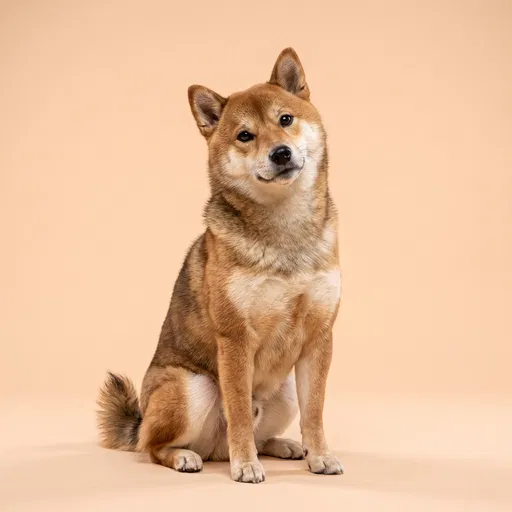 Shiba Inu Studio Portrait on Peach