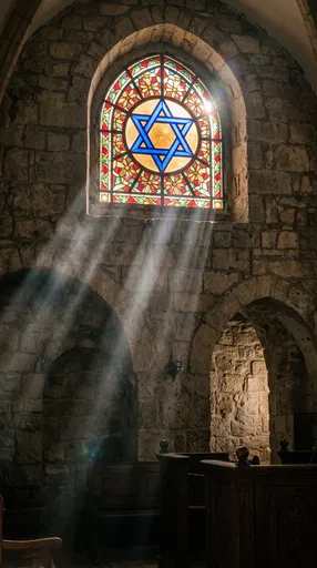Star of David Stained Glass Window