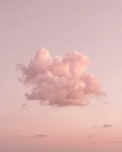 Fluffy Pastel Pink Cloud in Blush Sky