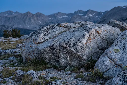Granite Boulders on Alpine Plateau at Twilight