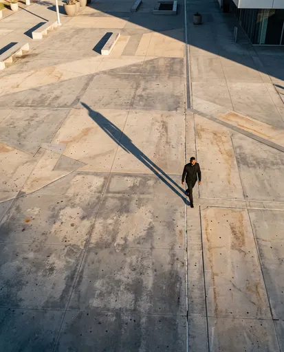 Aerial View of Businessman in Plaza