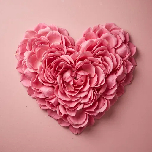 Pink Rose Petal Heart Arrangement