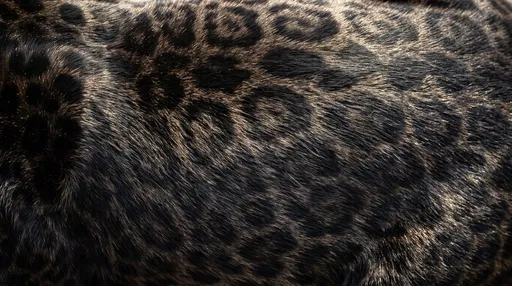 Close-Up of Black Jaguar Fur Texture