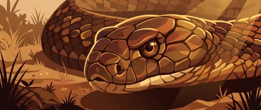 Warm Graphic Illustration of Snake Gaze