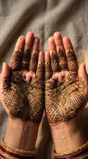 Bride Palms With Fresh Henna Designs