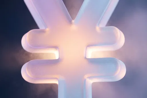 Glowing Pastel Frosted Acrylic Yen Symbol