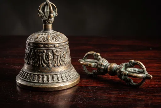 Bronze Tibetan Ritual Bell and Dorje