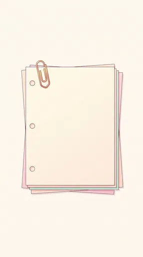Pastel Loose-Leaf Paper Stack With Paperclip