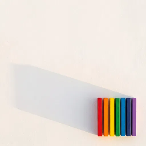 Minimal Rainbow Bars Casting Long Shadow