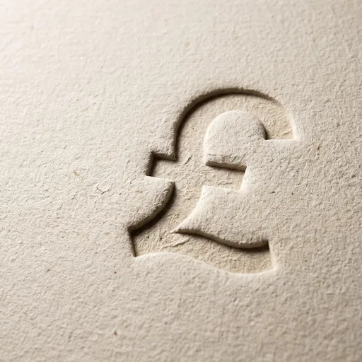 Debossed British Pound Symbol on Paper