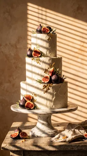 Tiered White Buttercream Cake With Figs