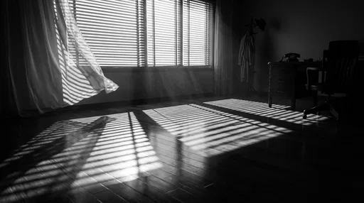 Noir Detective Office With Venetian Blind Shadows