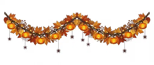Halloween Pumpkin and Autumn Leaf Garland