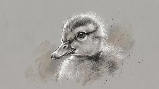 Charcoal and Chalk Duckling Portrait