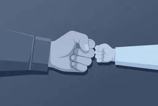 Father and Child Fist Bump Illustration