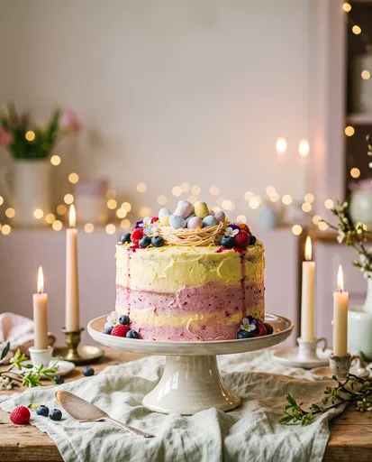 Pastel Easter Lemon Berry Layer Cake