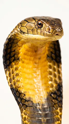 Golden King Cobra Studio Portrait