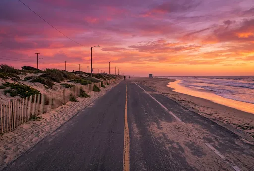 Coastal Bike Path at Sunset