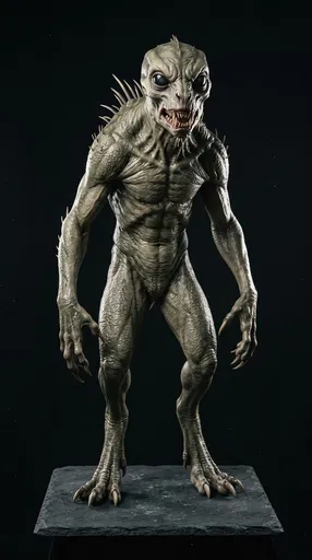 Chupacabra Creature Model on Slate Plinth