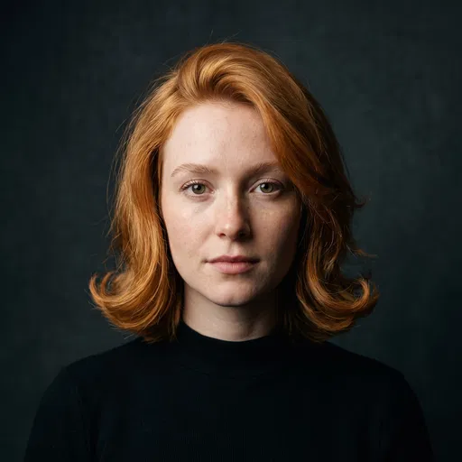 Ginger Woman With Flippy Bob Portrait