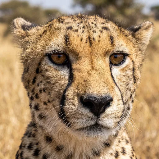 Close-Up Portrait of Wild Cheetah