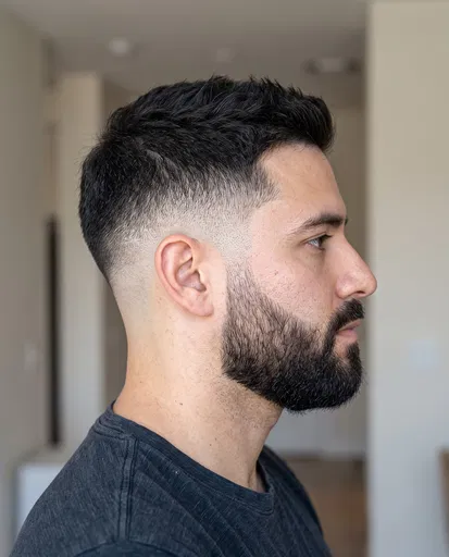 Man With Low Drop Fade and Beard