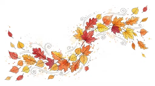 Watercolor Autumn Leaves Swirling Gust Clipart