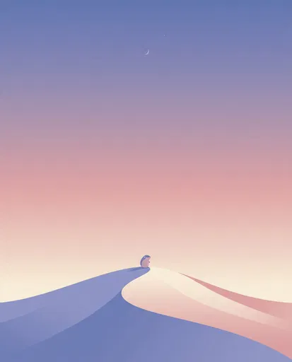 Minimalist Lemming on Snowy Twilight Hill