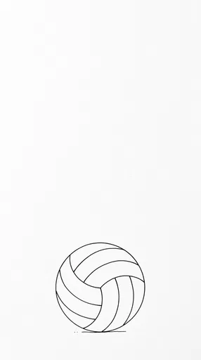 Minimalist Volleyball Contour Line Drawing