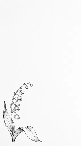 Lily of the Valley Ink Drawing