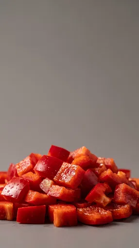 Diced Red Bell Pepper Pile