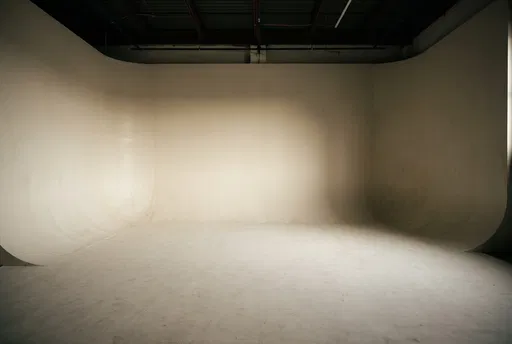 Empty Off-White Photography Studio Cyclorama