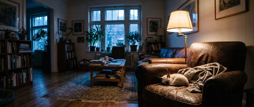 Siamese Kitten Sleeping on Leather Armchair