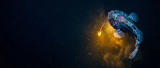 Bioluminescent Anglerfish in Deep Water