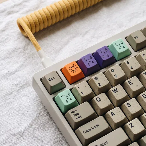 Custom Mechanical Keyboard With Weather Keycaps