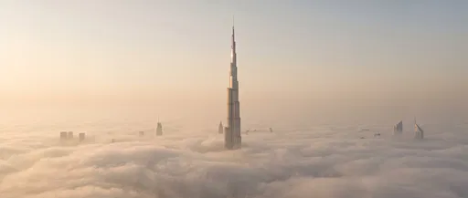 Burj Khalifa Above Morning Fog at Dawn