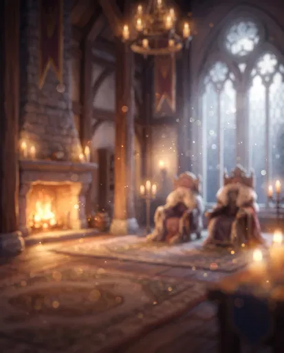 Blurred Fantasy Throne Room Background