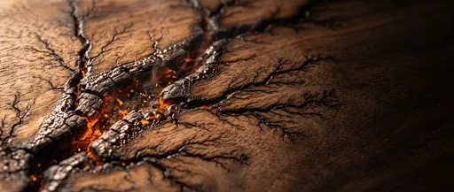 Glowing Lichtenberg Fractal Burn in Wood
