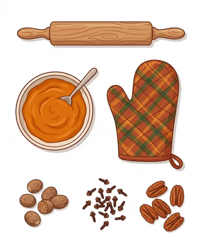 Autumn Baking Elements Clipart Set